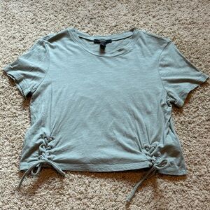 Army green crop top